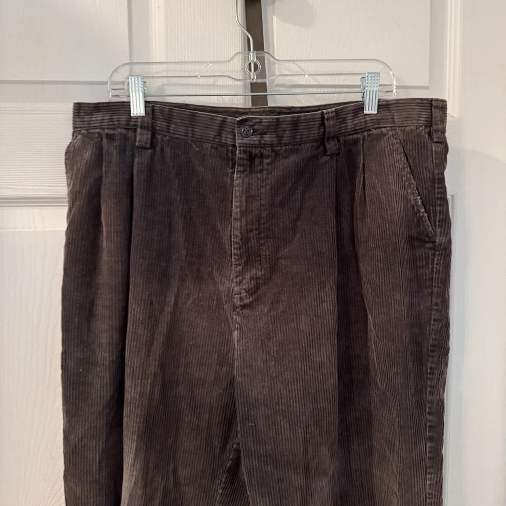 Croft & Barrow‎ Corduroy Pants Classic Fit Brown Casual Trousers 38x25